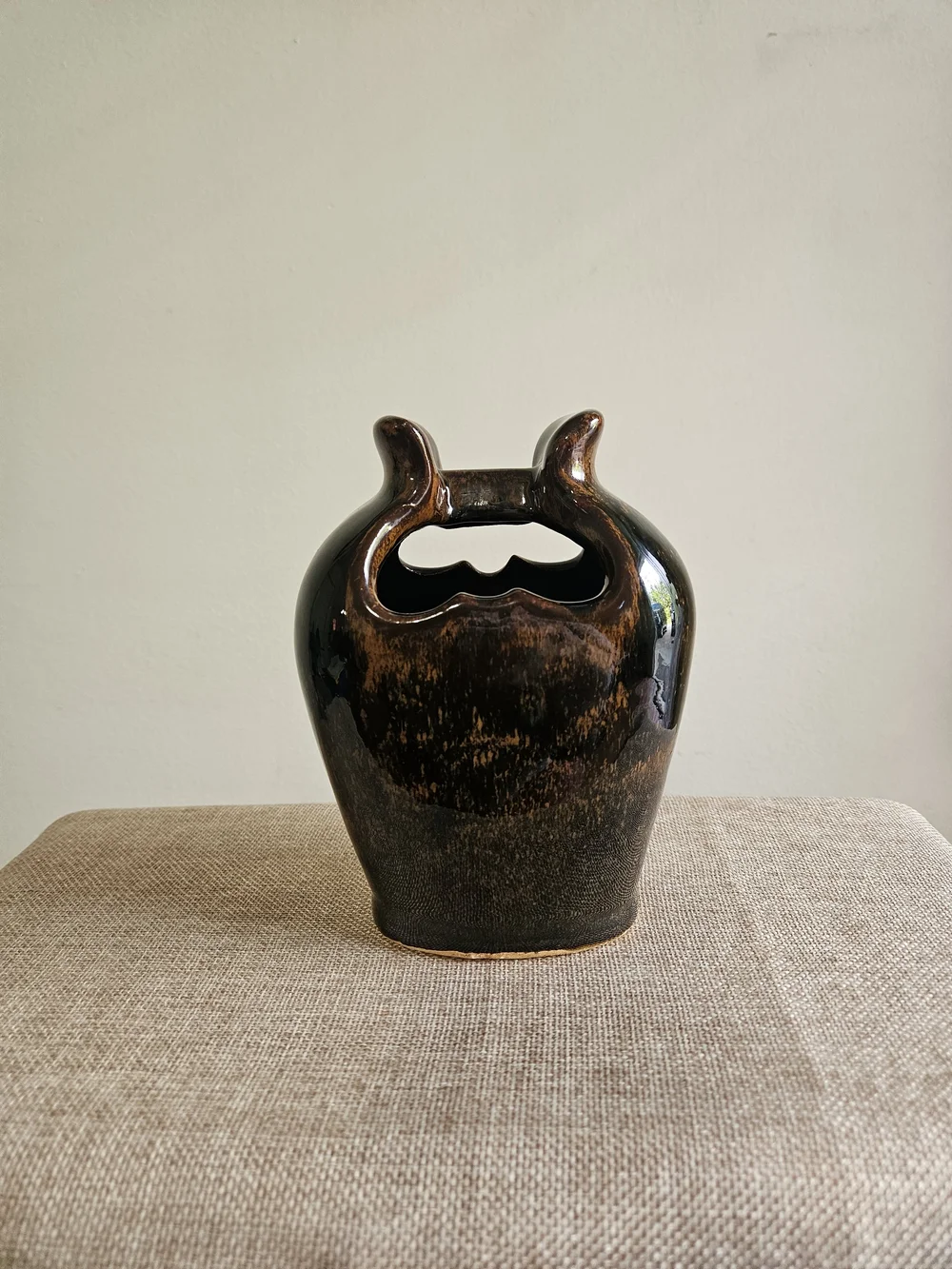 Brown Glossy Ceramic Vase